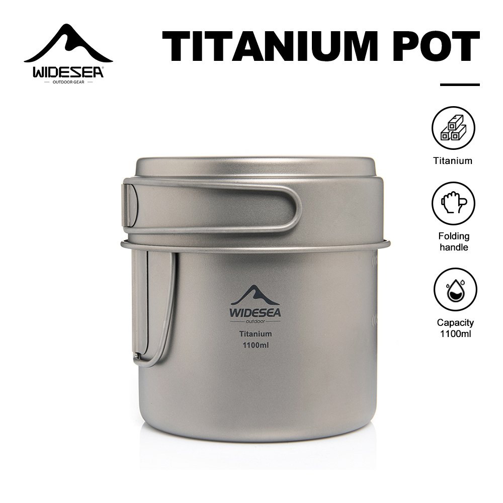 Outdoor Coffee Equipment - Widesea Ultralight Titanium Camping Pot 1100ml