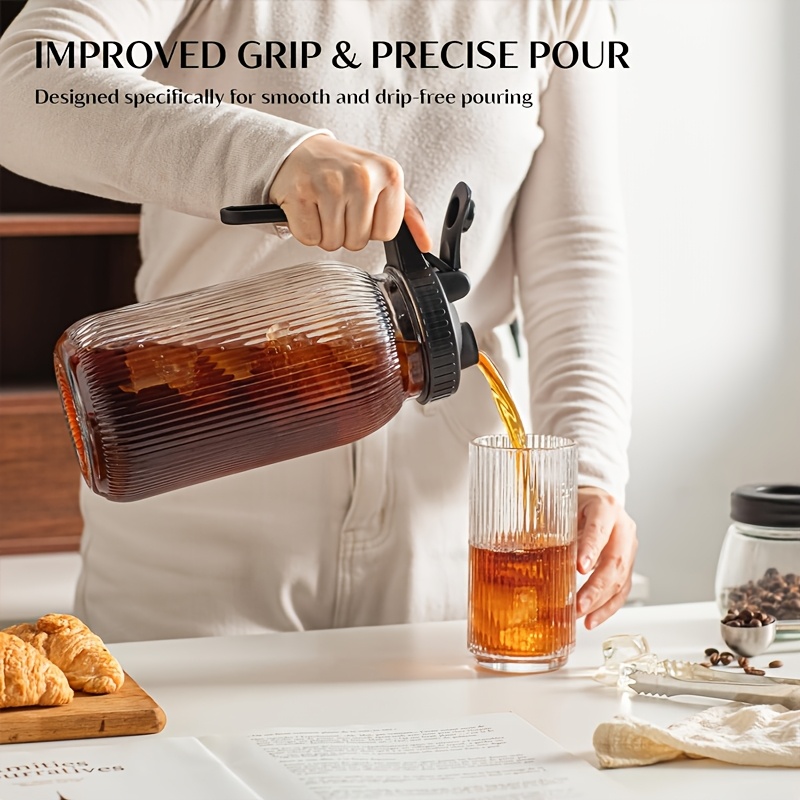 2PCS Glass Mason Jar Pitcher L - Bean Hopper Lid review and price