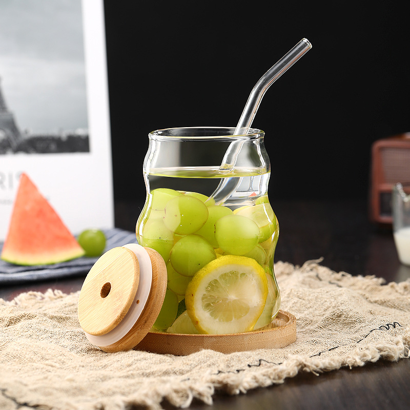 500ml Glass Tumbler with Straw - Bean Hopper Lid review and price